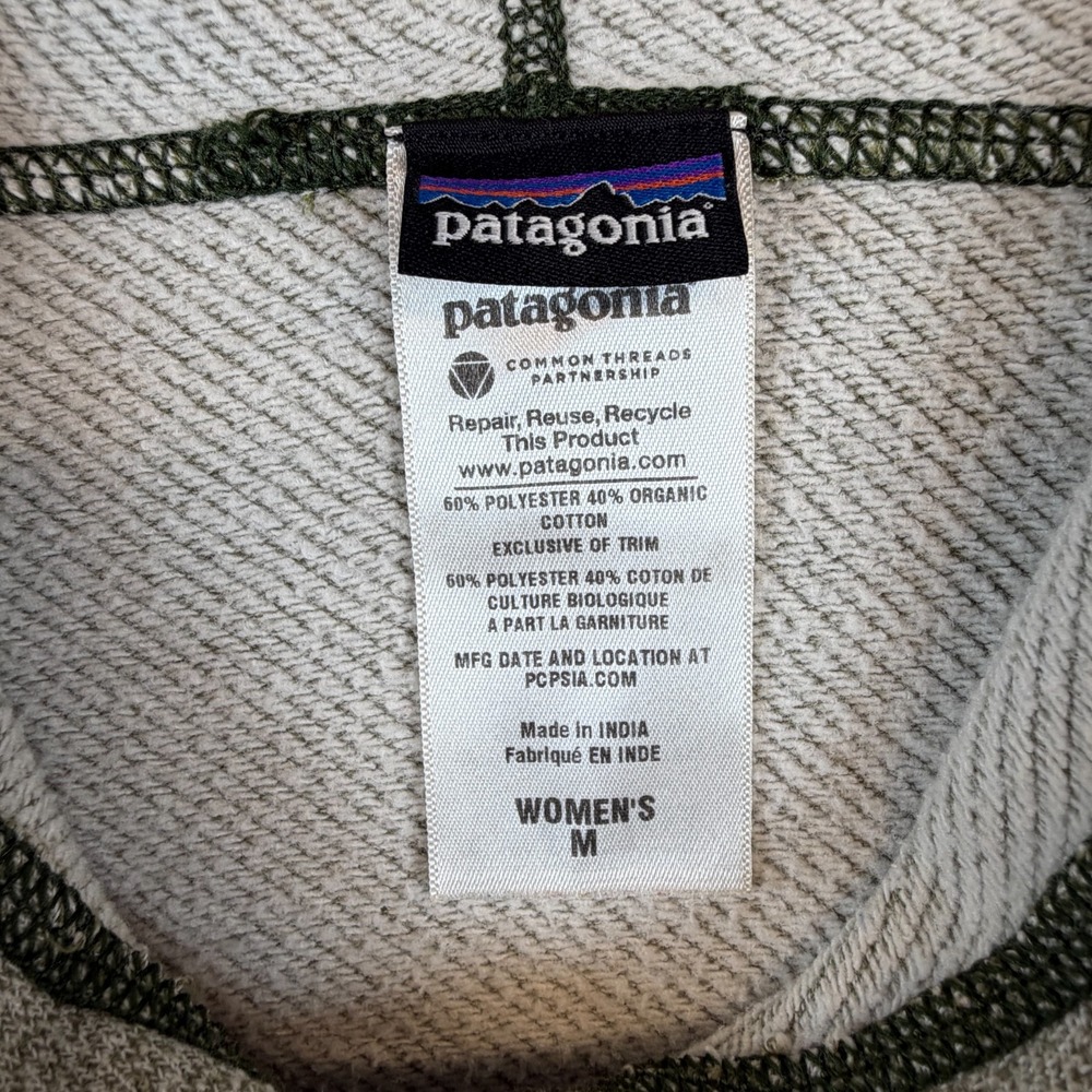 Patagonia Cloud Stack Pullover Hoodie Green Womens Medium - Picture 11 of 12